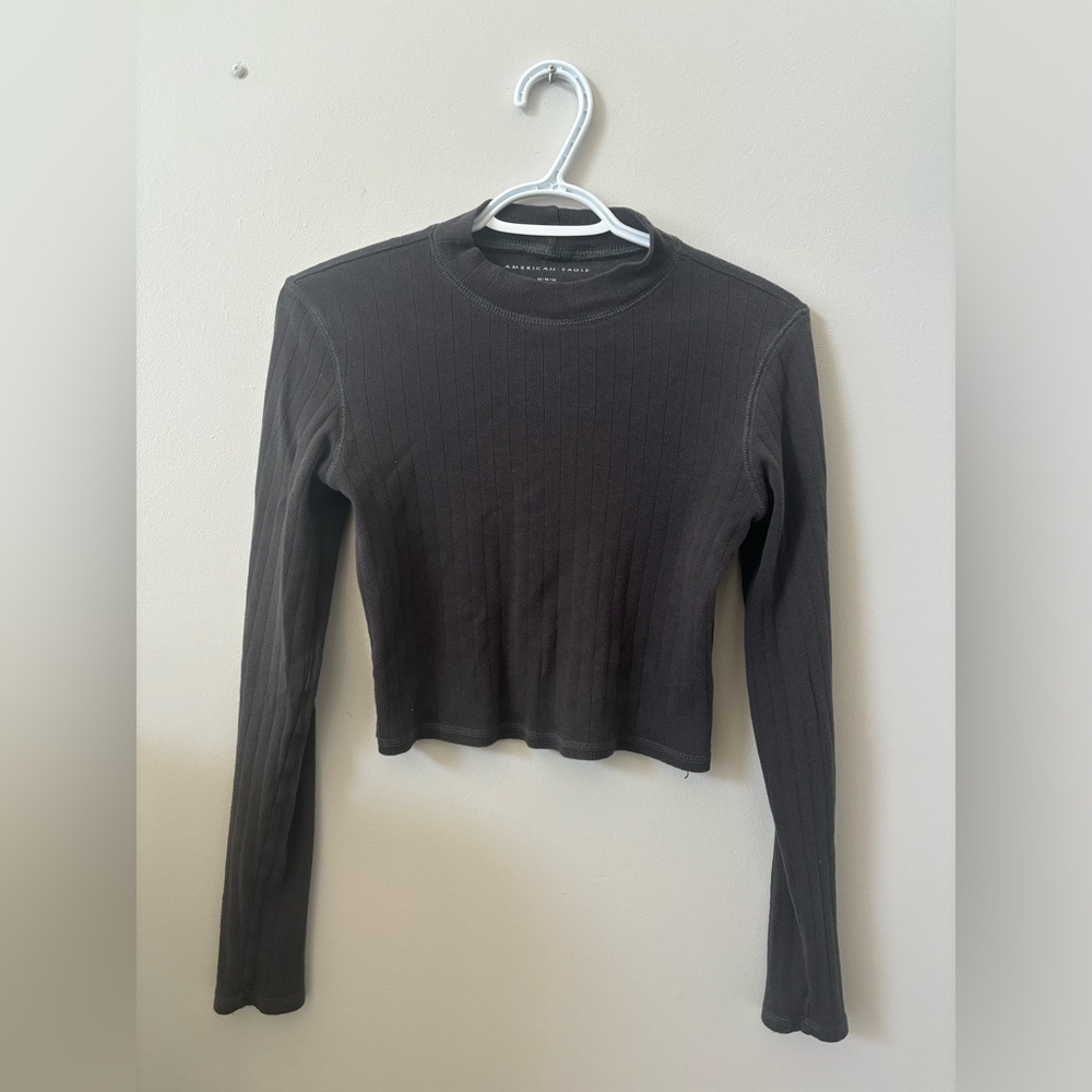 American eagle cropped grey longsleeve